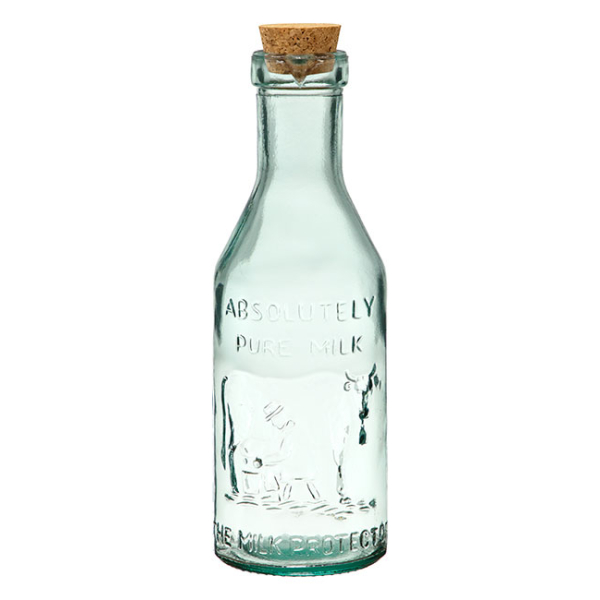 Bottle with Cork “Pure Milk” 1 lt