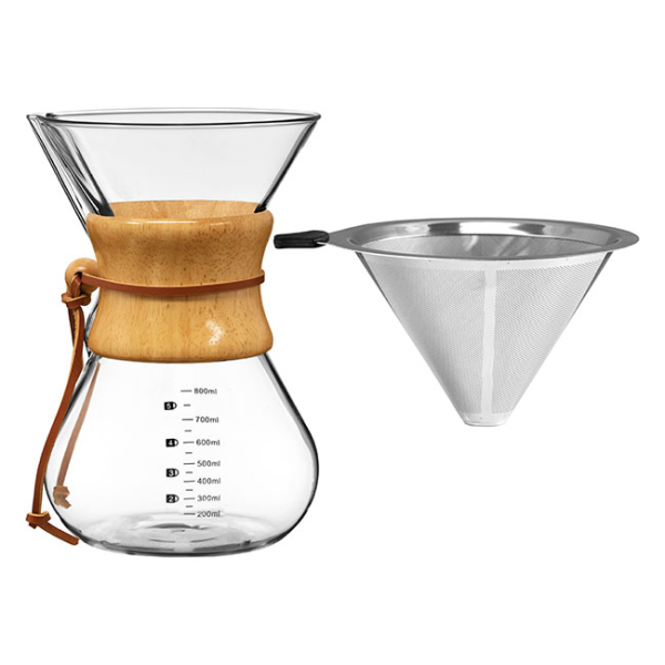 Coffeemaker Glass with Stainless Steel Filter