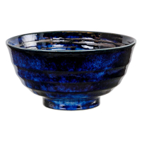 Bowl Blue Black Swirl