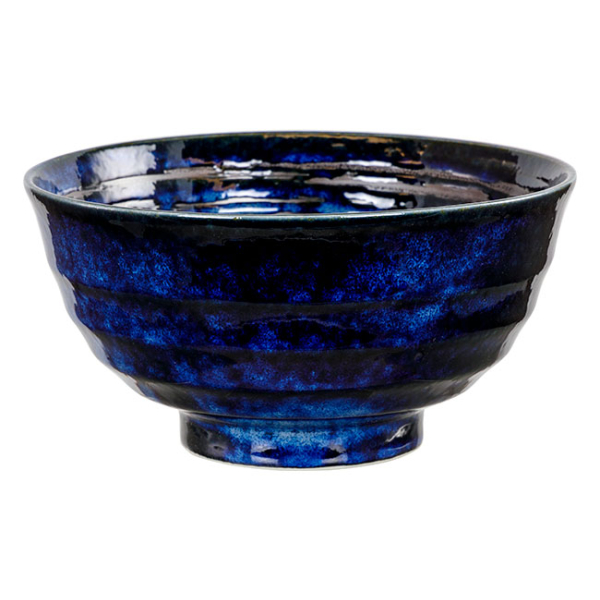 Bowl Blue Black Swirl