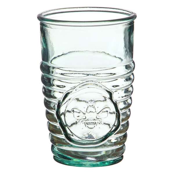 Drinking Glass Embossed Bee 11 oz