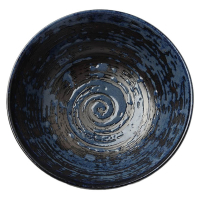 Bowl Blue & Black Swirl