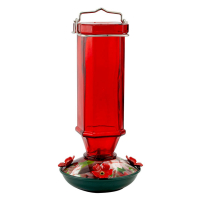 Hummingbird Feeder Red Glass 16 oz