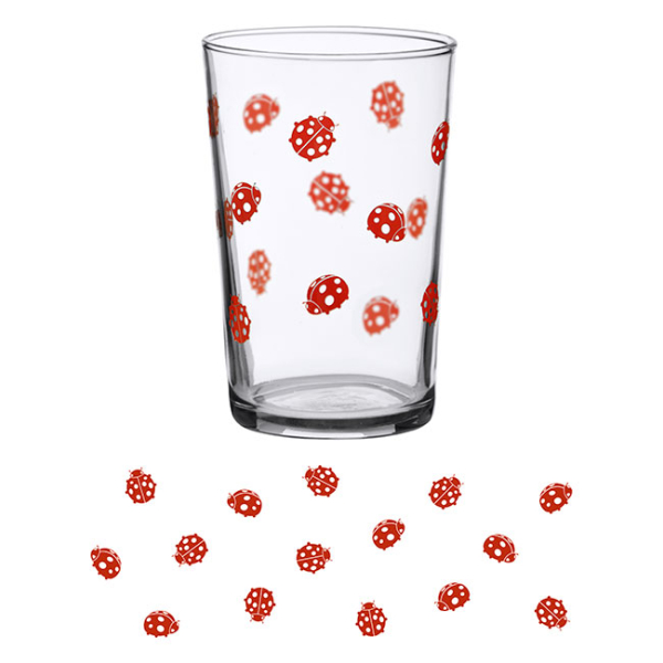 Juice Glass Vintage Ladybug 7 oz