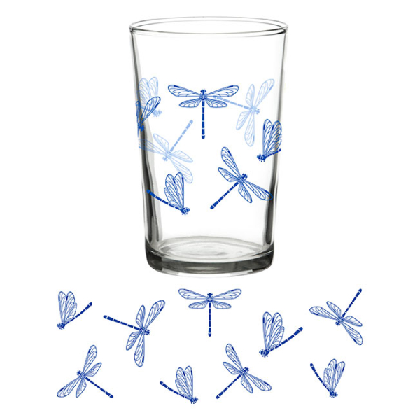 Juice Glass Vintage Dragonfly 7 oz