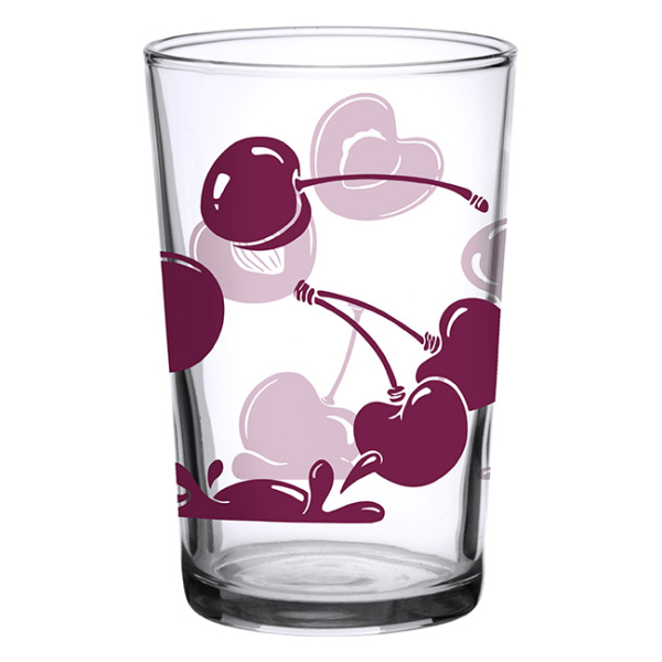 Juice Glass Vintage Cherries 7 oz