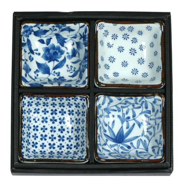 Sauce Dish Set/4 Blue & White - Image 2