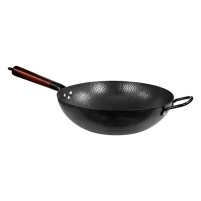 Wok 13″ Hammered with Wood Handle
