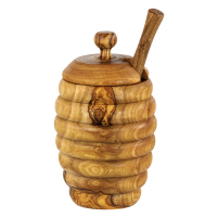 Olivewood Honey Jar with Dipper