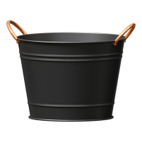 Matte Black Bucket Planter 8″