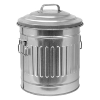 Metal Can with Lid Galvanized 8 Liter