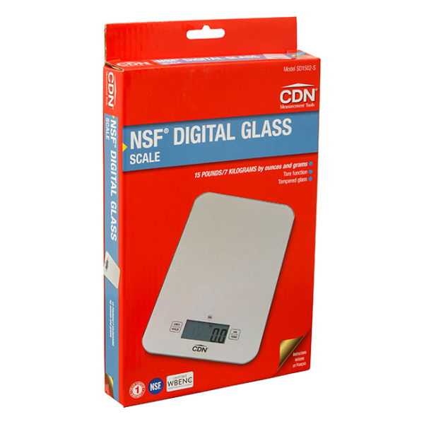Digital Glass Scale 15 lbs. Silver