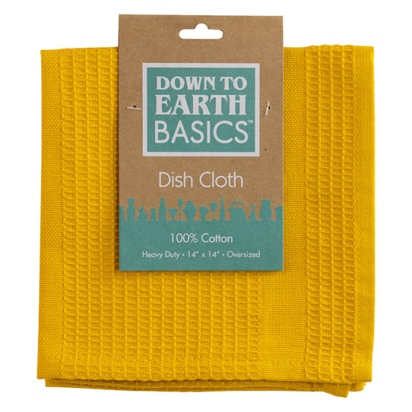 Waffle Dish Cloth Yellow 14" x 14"