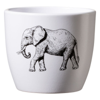 Drop-in Pottery Elephant 3″ White