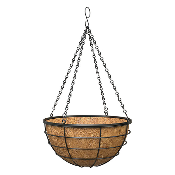 Hanging Basket Modern 14″ Black