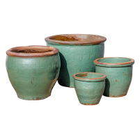 Rustic Keystone Green Stoneware Pot