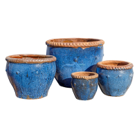 Rustic Nobs Stoneware Pot Blue