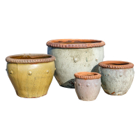 Rustic Nobs Stoneware Pot Cream