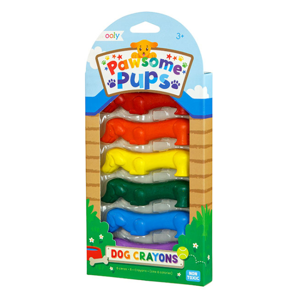 Pawsome Pups Dog Crayons set of 6
