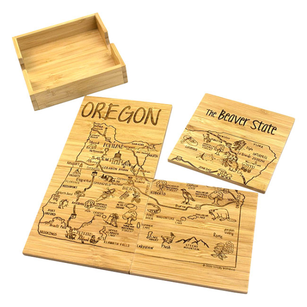 Totally Bamboo Oregon Puzzle Coaster Set of 4 - Image 2