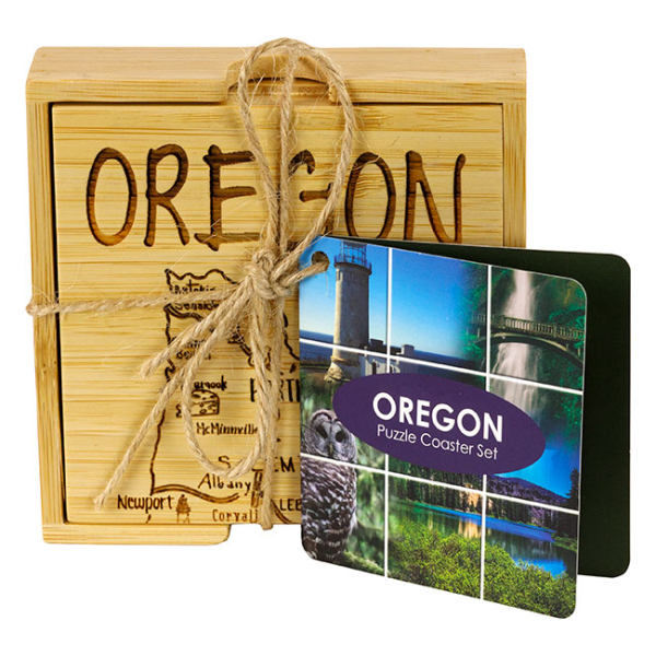 Totally Bamboo Oregon Puzzle Coaster Set of 4