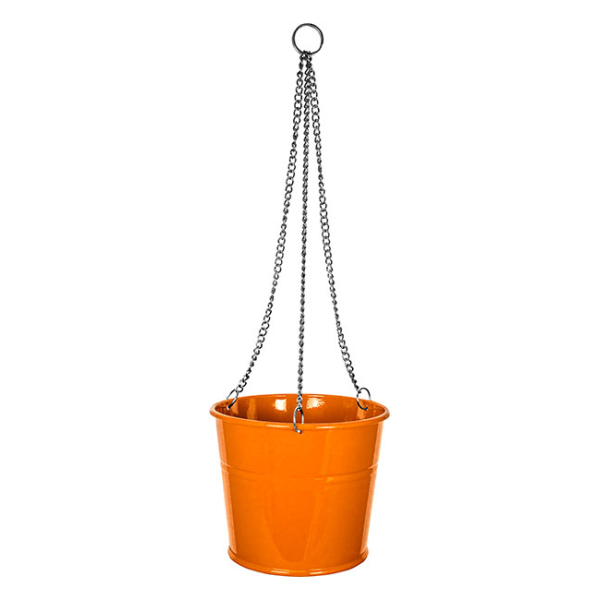 Hanging Bucket Poppy Orange Planter