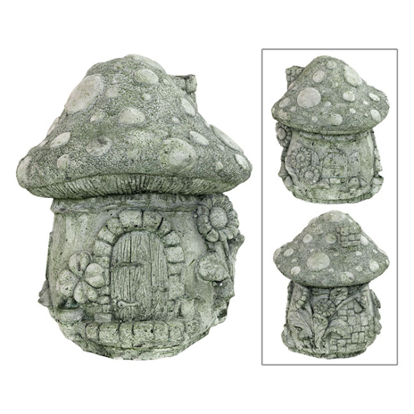 Statue Concrete Mushroom Gnome Cottage
