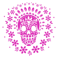 Juice Glass Vintage Pink Sugar Skull 7 oz