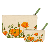 Canvas Pouches Poppies Set of 2 Canvas Pouches Poppies Set of 2