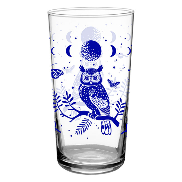 Beverage Glass Vintage Night Owl 16 oz