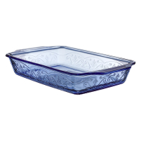 Embossed Glass Bake Dish 3-Quart Assorted Colors Embossed Glass Bake Dish 3-Quart Assorted Colors